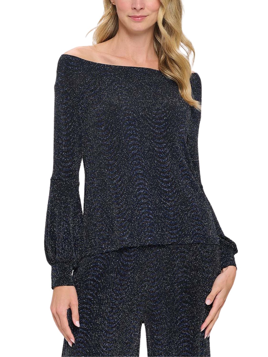 Blusa de gliter con hombros descubiertos