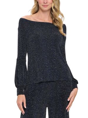 Blusa de gliter con hombros descubiertos