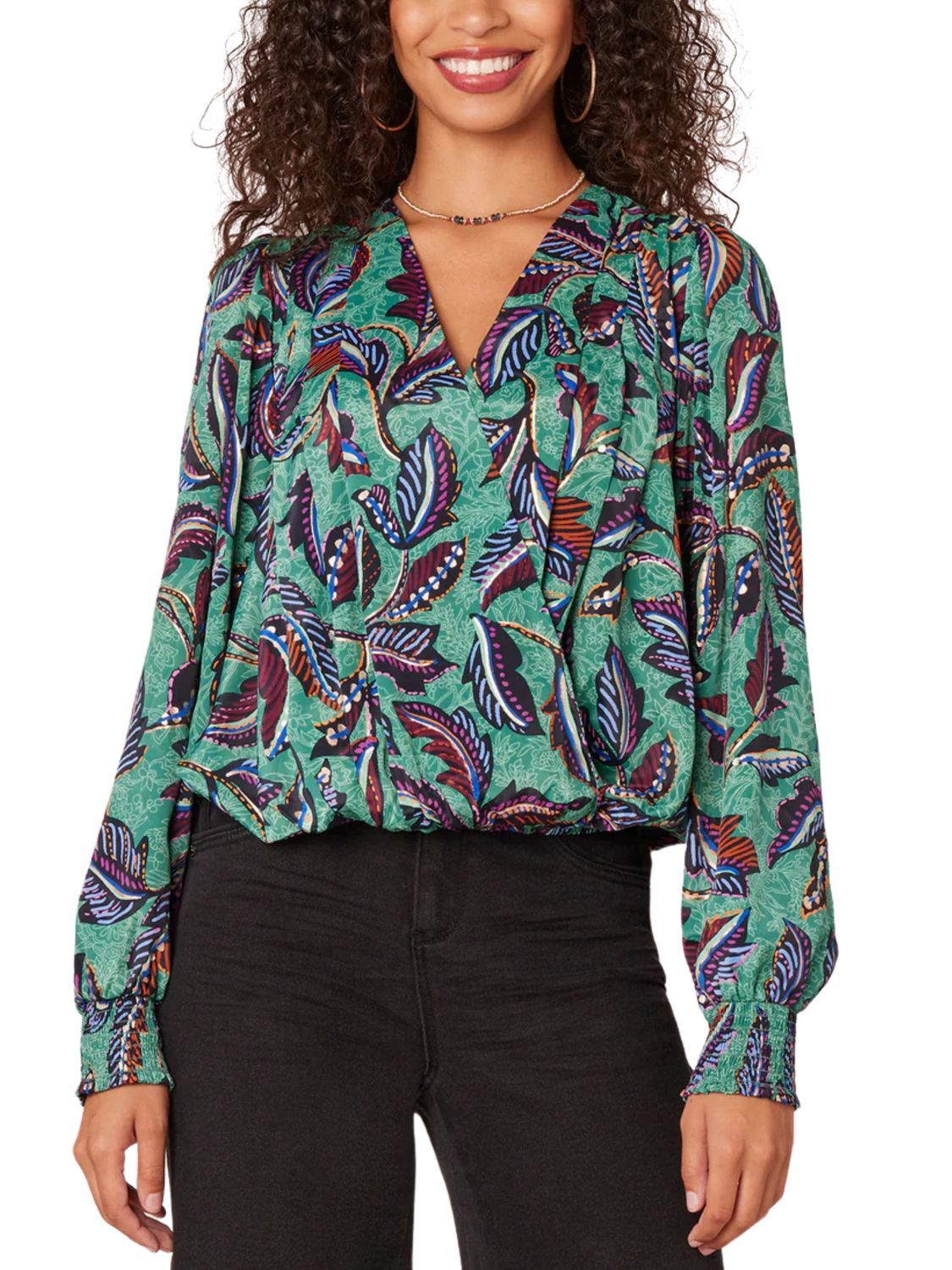 Blusa multicolor de manga larga