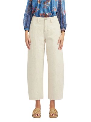 Pantalón recto bordado
