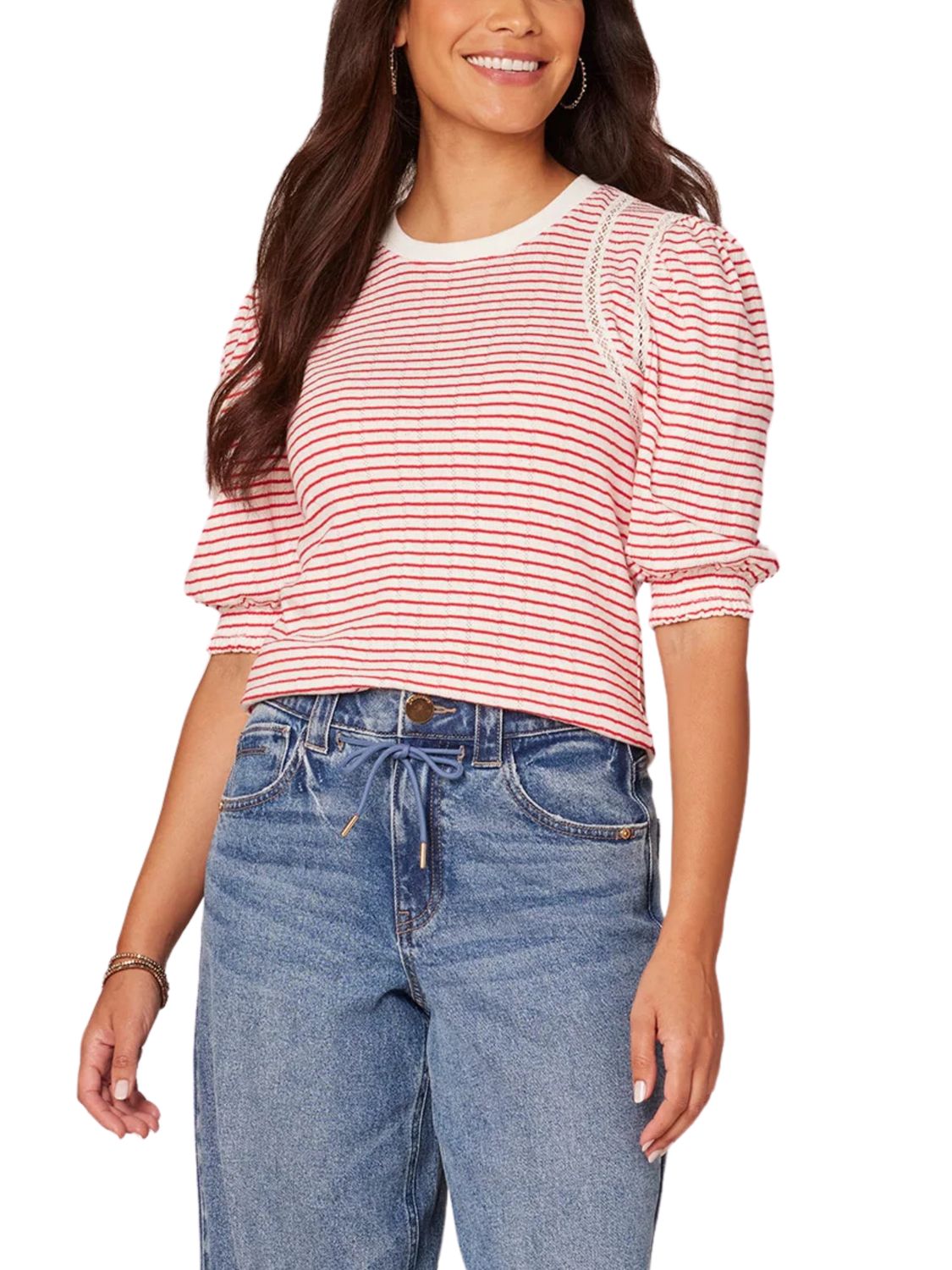 Blusa rayada manga globo