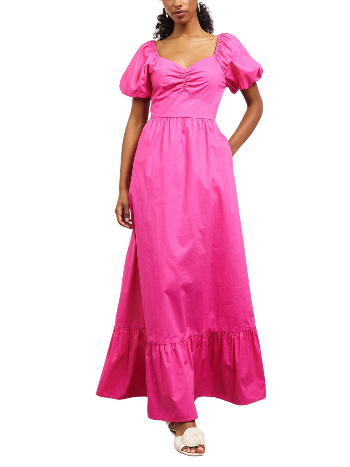 Maxi vestido de manga corta