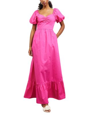 Maxi vestido de manga corta