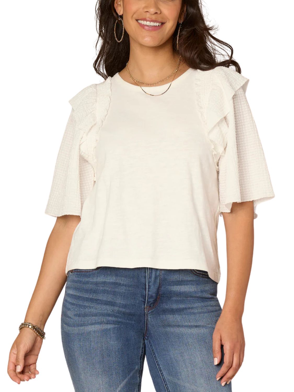 Blusa de manga corta con volantes