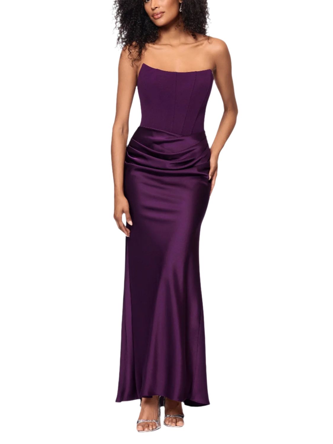Vestido largo strapless