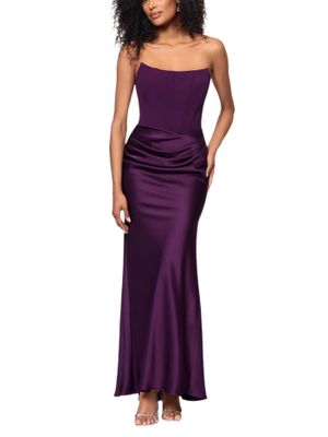 Vestido largo strapless