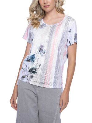 Blusa de manga corta con encaje