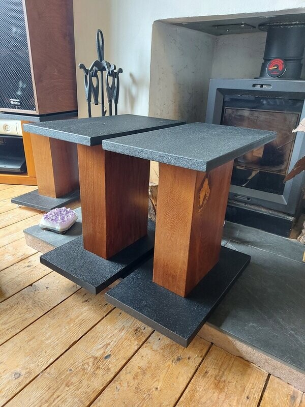 Mycetias speaker stands / Golden Oak Uppers. Price per pair