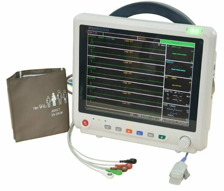 PM5000P 12" Multi-parameter Monitor with ECG RESP SpO2 NIBP TEMP PR Printer
