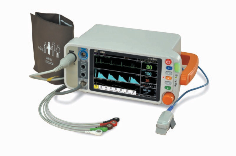 VS2000CM 7" Vital Signs Monitor with ECG RESP SpO2 NIBP TEMP PR ETCO2(Mainstream)
