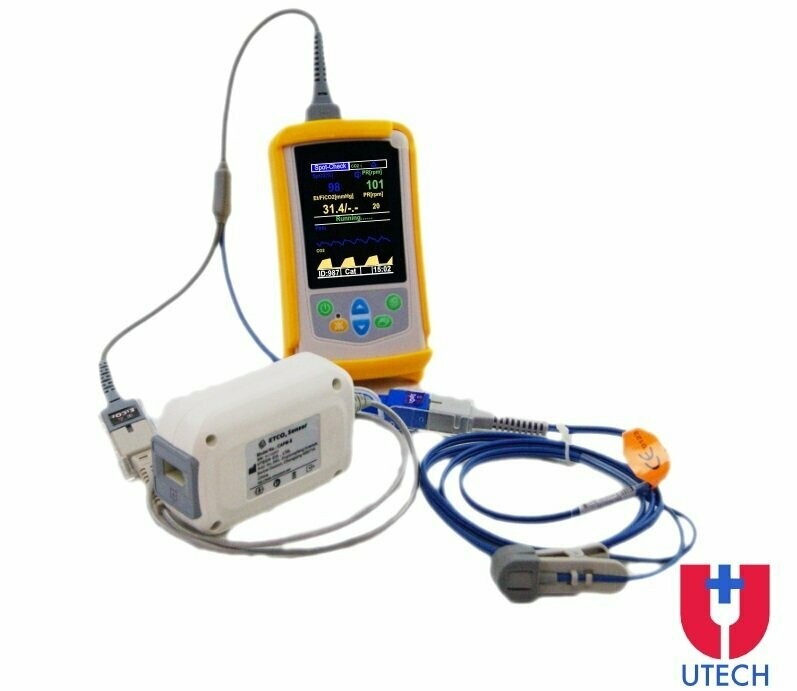 UT100VCS Handheld Veterinary Capnography Monitor - SPO2 sidestream ETCO2 PR RESP