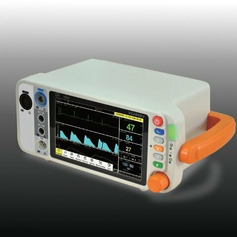 VS2000CS 7" Vital Signs Monitor with ECG RESP SpO2 NIBP TEMP PR ETCO2(Sidestream)