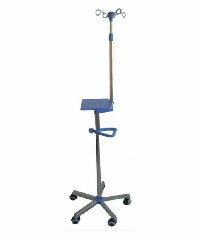 IV Pump Drip Mobile Stand - 4 Hooks, 5 Legs