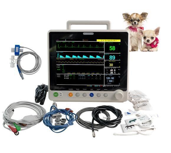 UTM02VCMP Veterinary 12" Multi-parameters Monitor - ECG RESP SpO2 NIBP TEMP PR ETCO2(Mainstream) Printer