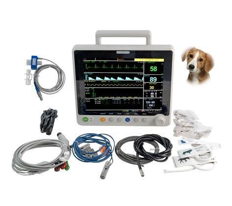 UTM02VCMTP Veterinary 12" Touchscreen Multi-parameters Monitor with ECG RESP SpO2 NIBP TEMP PR ETCO2(Mainstream) Printer