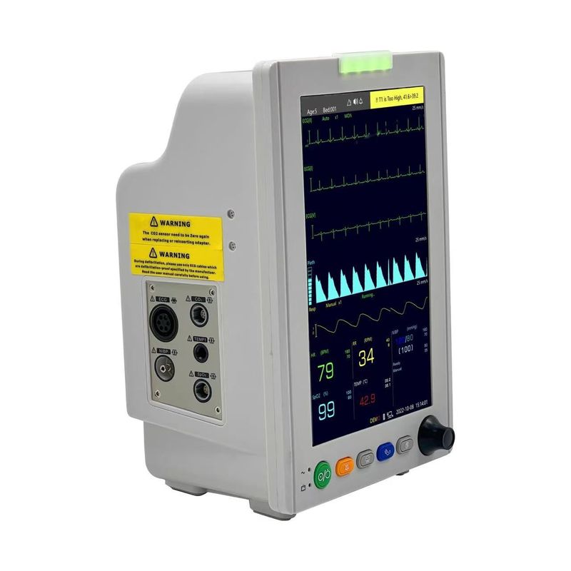 IPM800VP 10” Veterinary Multi-Parameters Monitor - ECG RESP SpO2 NIBP TEMP PR Printer