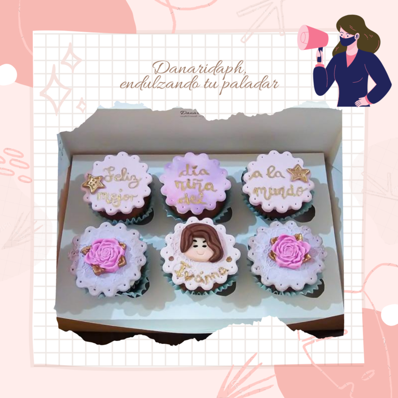 Six pack cupcakes personalizados