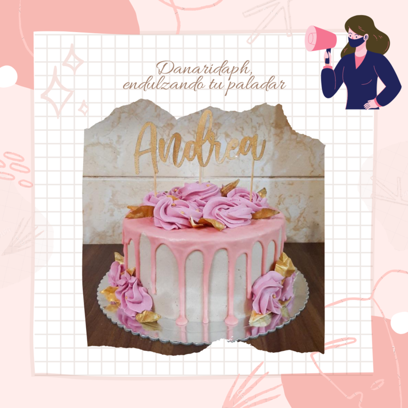 Roses drip cake