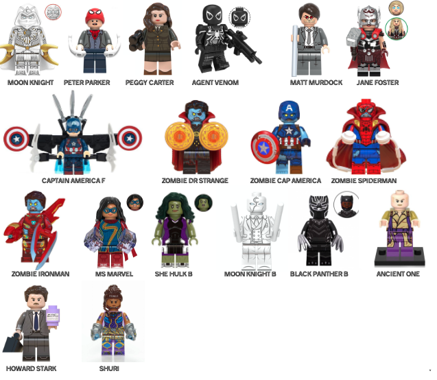 Marvel Super Heroes & Villains- Custom Minifigures
