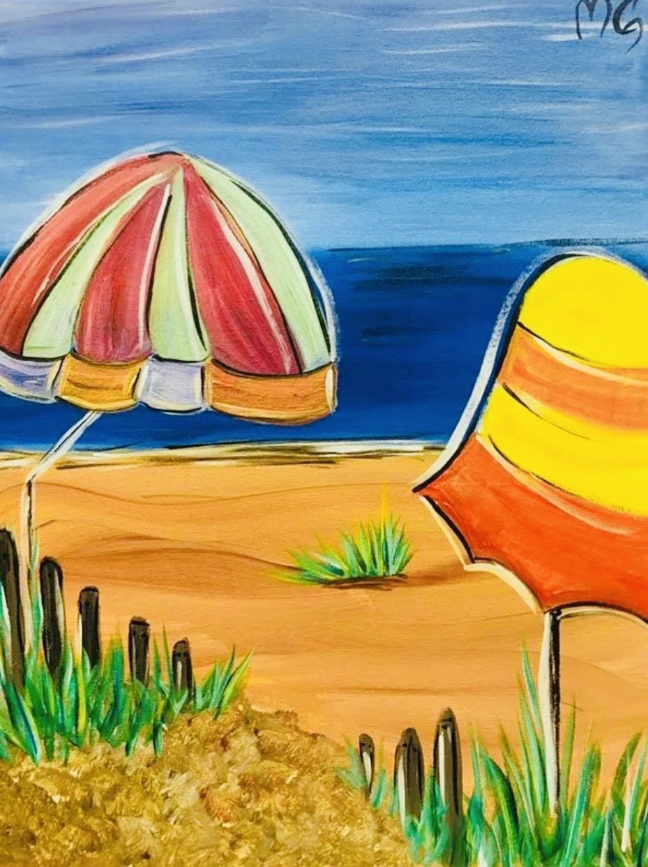 Beach Umbrellas At Home Painting Kit & Video Tutorial