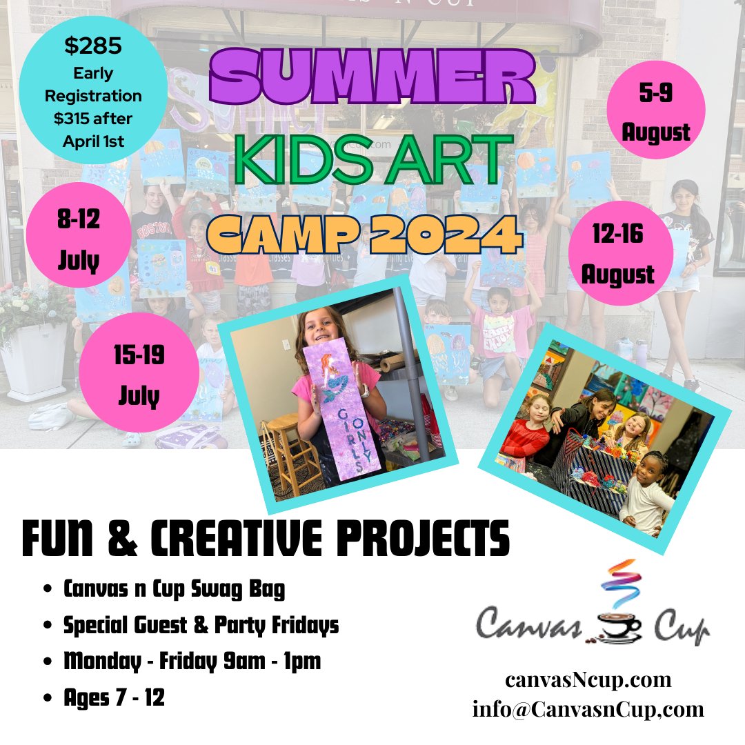 Summer Art Camp for Kids 2024 / 9am-1pm / Ages 7 to 12