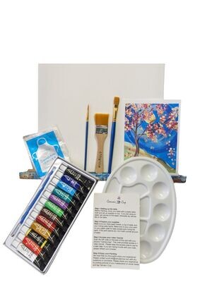 Acrylic Paint Set with Painting Supplies for Artists and Beginners - Supplies only - Pack of 25