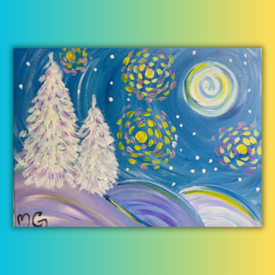 Magical Winter Trees Paint at home kit & Video Tutorial
