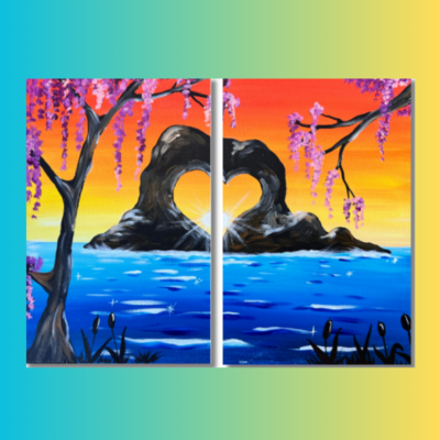 Lovers Cove Double Painting Kit & Video Tutorial - Free Shipping