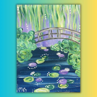 Monet's Bridge over Lily Pond Paint at home kit & Video Tutorial