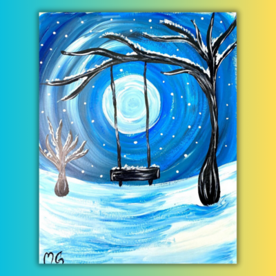 Winter Swing at home painting kit & Video Tutorial