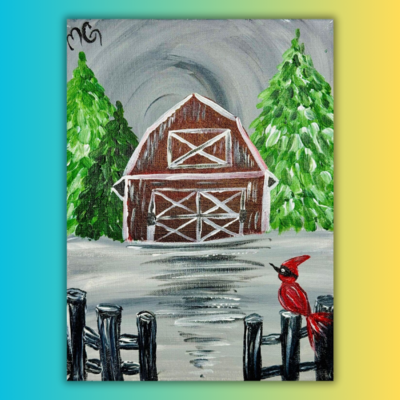 Winter Barn At Home Painting Kit & Video Tutorial