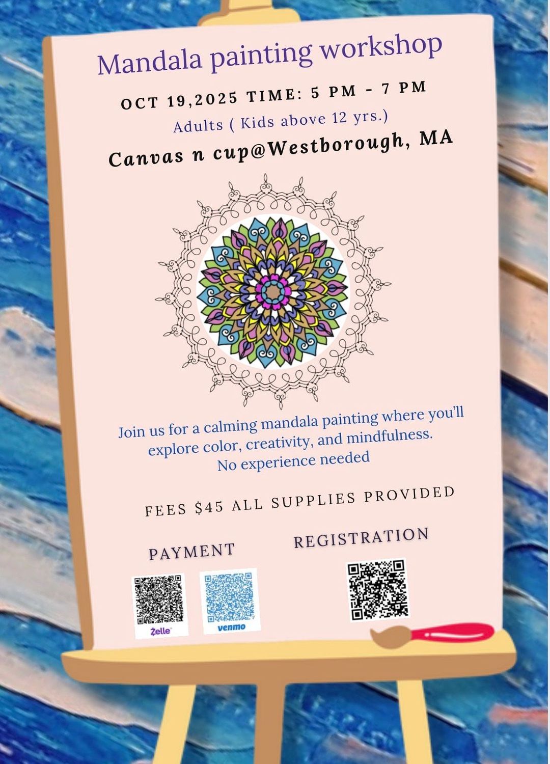 Mandala Painting Workshop - October 19th - 5pm to 7pm