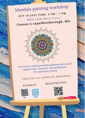 Mandala Painting Workshop - October 19th - 5pm to 7pm