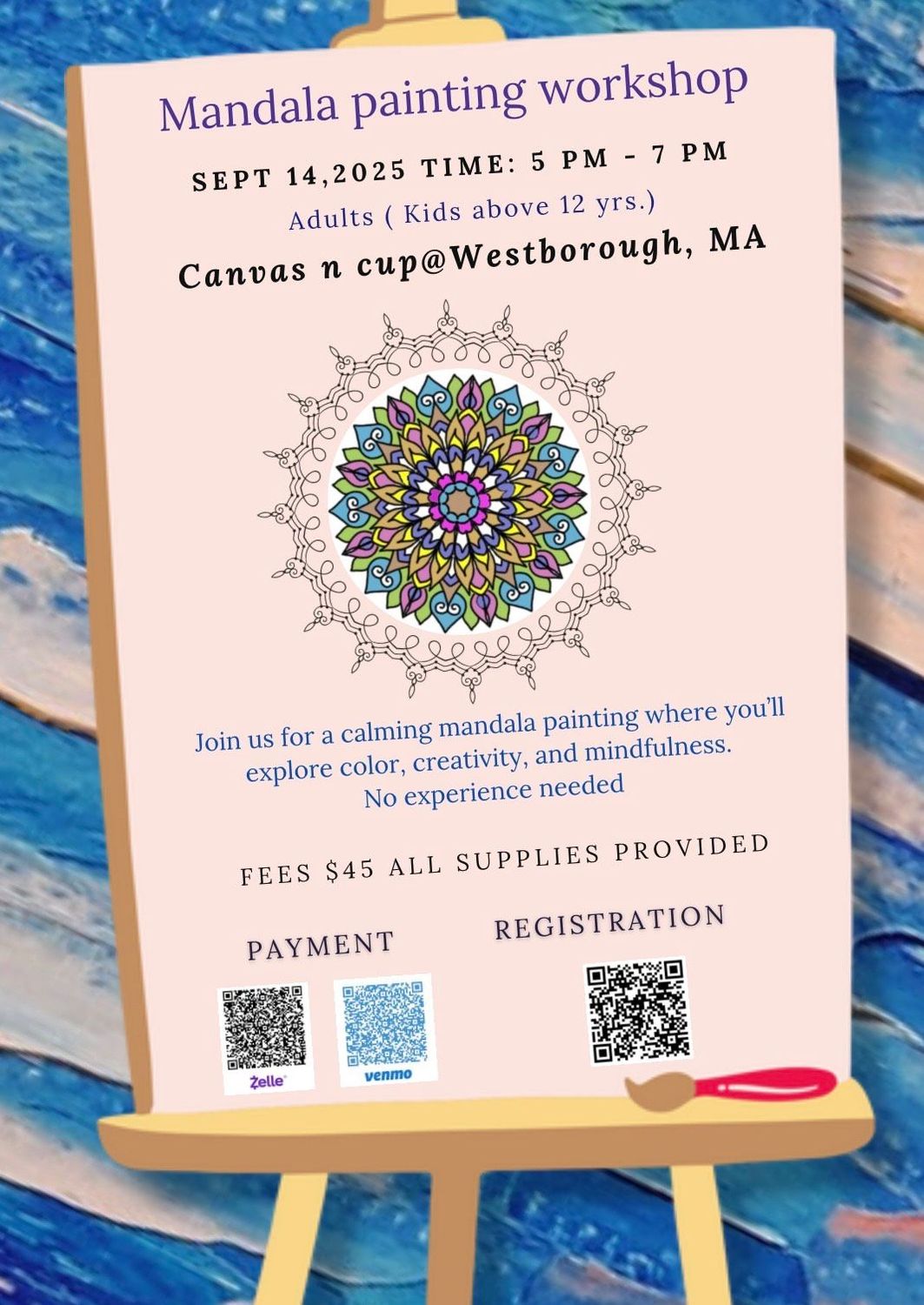 Mandala Painting Workshop - September 14, 2025 - 5pm to 7pm
