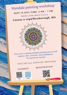 Mandala Painting Workshop - September 14, 2025 - 5pm to 7pm
