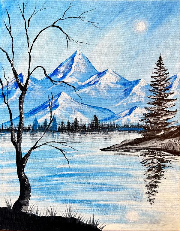 Snowy Mountain Scene at home kit & Video Tutorial