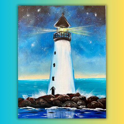 Lighthouse at dusk At Home Painting Kit & Video Tutorial Lighthouse at dusk At Home Painting Kit & Video Tutorial
