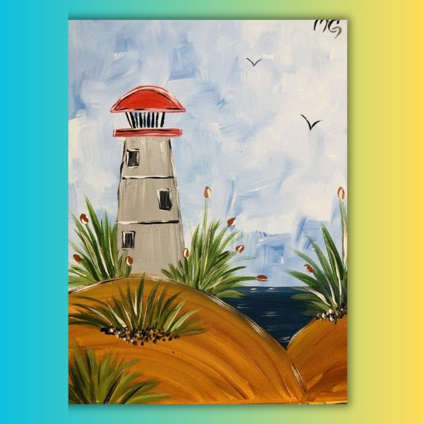 Beach Lighthouse At Home Painting Kit & Video Tutorial