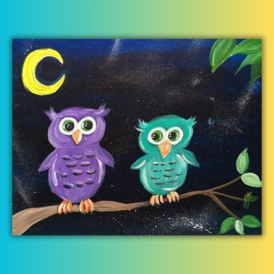 Mommy and Baby Owl at home Painting Kit and Video Tutorial Mommy and Baby Owl at home Painting Kit and Video Tutorial