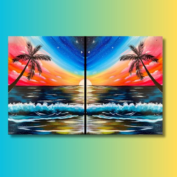 Twilight Tides Double At Home Painting Kit & Video Tutorial - Free Shipping