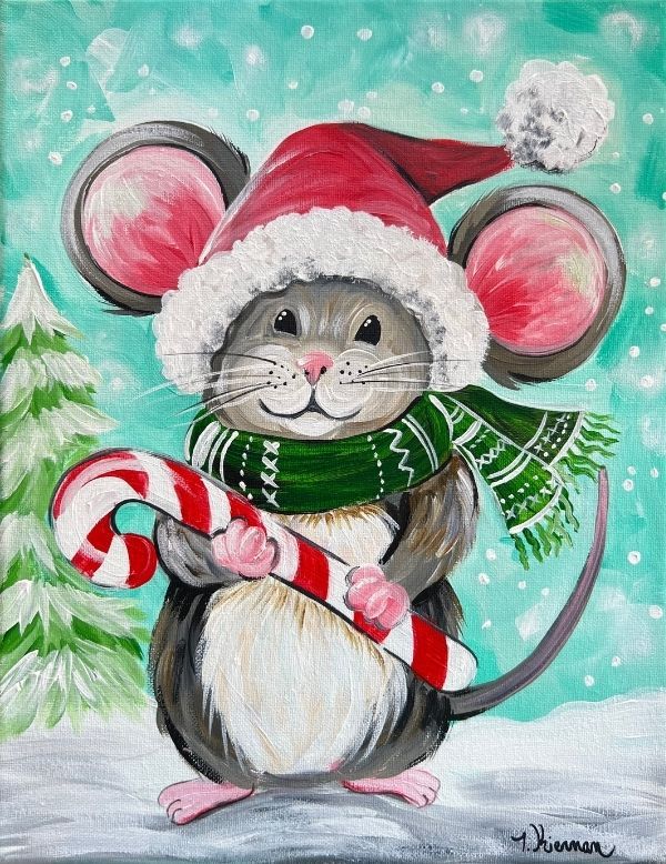 Candy Cane Mouse Painting Kit & Video Tutorial