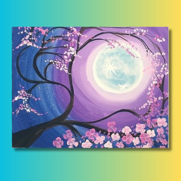 Cherry Tree Moon Painting Kit & Video Tutorial