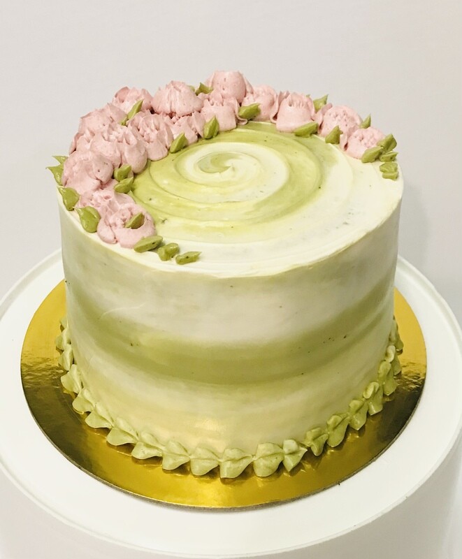 Matcha Raspberry Cake