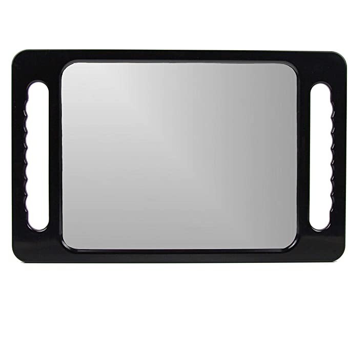 Large Rectangular Hand Mirror with Double Handle