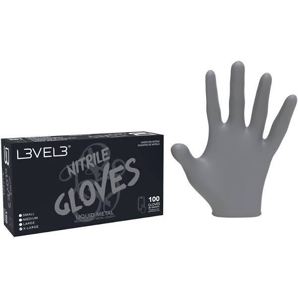 L3VEL 3 Nitrile Gloves Small - Liquid Metal