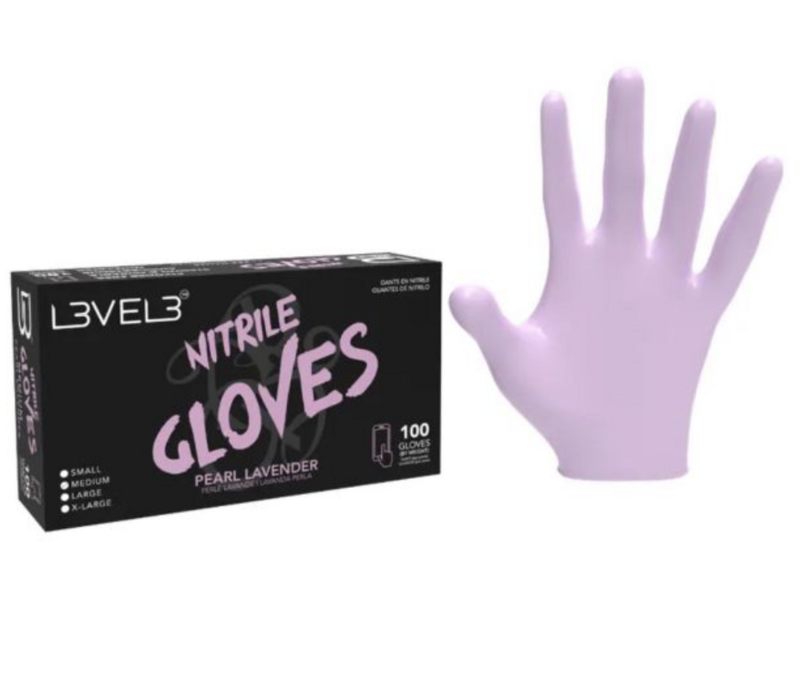 L3VEL 3 Nitrile Gloves Medium - Pearl Lavender