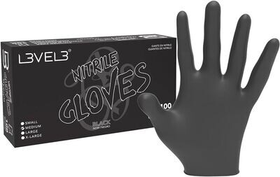 L3VEL 3 Nitrile Gloves Large - Black