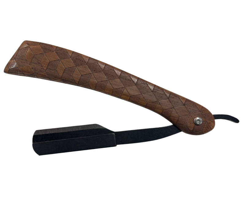 Brown Geometric Wood Print Razor