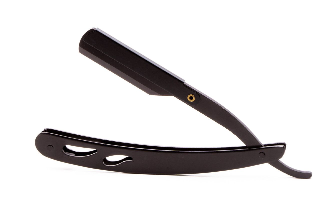 Black Metal Straight Razor