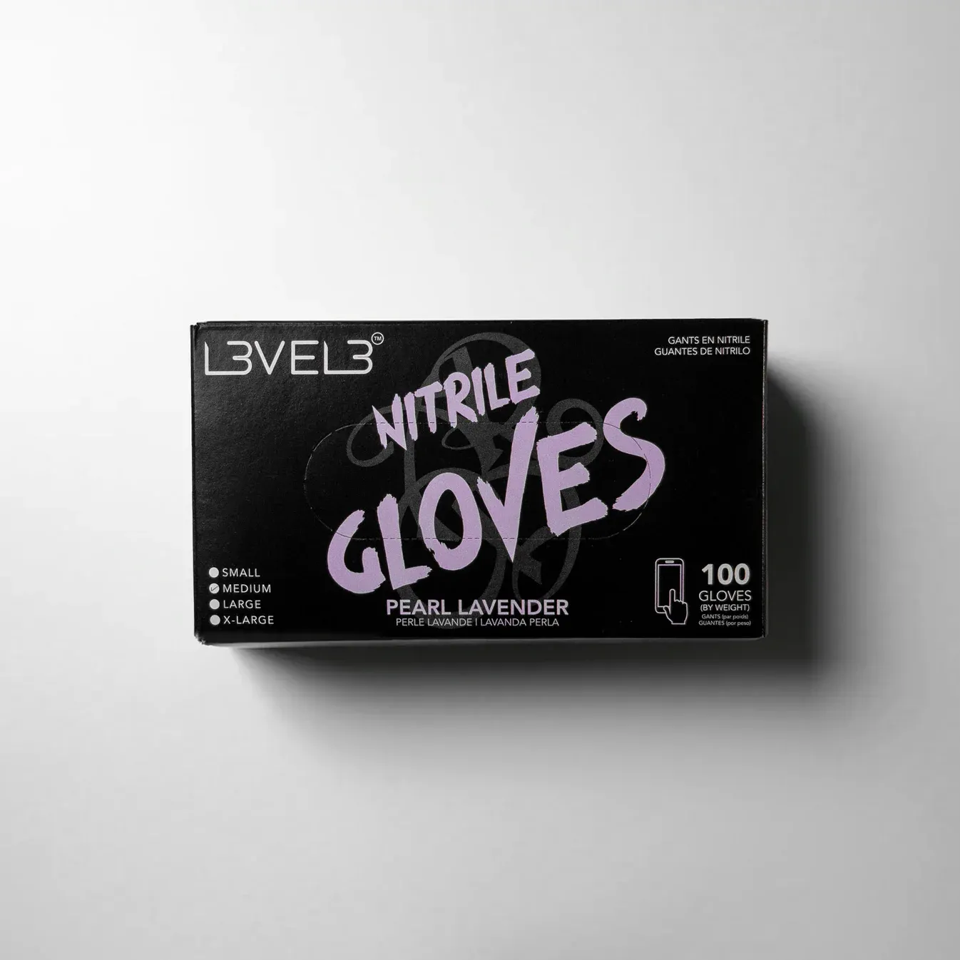 L3VEL 3 Nitrile Gloves Large  - Pearl Lavender